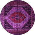 thumbnail image 1 of Ahgly Company Indoor Round Persian Purple Traditional Area Rugs, 5' Round, 1 of 4