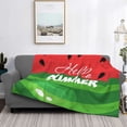 thumbnail image 2 of Rateoe Watermelon Hello Summer Pattern Flannel Throw Blanket, Ultra-soft Blanket for Bed, Couch, Car, Hypoallergenic Anti-pilling blanket-60"x50"(Horizontal), 2 of 6
