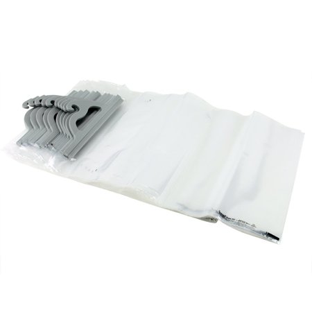 Monaco Cart Bag 14 x 21 in. Portable Deluxe Hang Up Bag - Clear, Pack 10, Snap together handles for added security By Monaco Ship from US ()