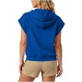 thumbnail image 6 of ClodeEU Women's Hooded Sleeveless Zip Up Vest,Casual Loose Waistcoat with Pocket Blue,Women's Plus M, 6 of 7