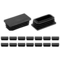 thumbnail image 1 of Uxcell 16 Pcs 2 x 1 Pulgadas Tapones de Extremo Rectangulares para Postes de Tubo Metálico, Patas de Silla, Mesas, Estanterías, Negro, 1 of 6