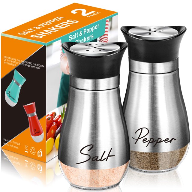 Salero y pimentero Arrozon Glass, 120 ml, acero inoxidable