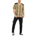 thumbnail image 2 of INSPIRE CHIC Men's Leopard Printed T-Shirt V Neck Short Sleeves Top 2XL Snake Print, 2 of 6