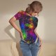 thumbnail image 3 of Fotbe Bright Universe Body de Mujer con Cuello Redondo y Mangas Cortas, Sin Mangas Ajustado, Suave, Cómodo y Básico-Small, 3 of 7