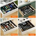 thumbnail image 6 of GPED Silverware Drawer Organizer, Expandable Clear Acrylic Silverware Organizer, Kitchen Drawer Organizer for Utensils, Adjustable Cutlery Tray, Office, Supplies-9 Compartments, Large, Black, 6 of 7
