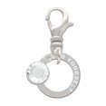 thumbnail image 2 of Delight Jewelry Silvertone Believe in Yourself Infinity Ring - Silvertone Clip on Charm with Clear Crystal Drop, 2 of 4
