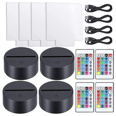 

3D Night LED Light Lamp Base with Remote Controls for Child Room Bar