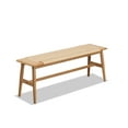 thumbnail image 5 of MAYEERTY Design Natural Oak Wood Dining Bench – Handwoven Cane Seat for Dining Room, Bedroom, or Bathroom (Oak), 5 of 9