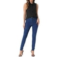 thumbnail image 2 of INSPIRE CHIC Women's Casual Tank Top Sleeveless Peter Pan Collar Chambray Shirt M Black, 2 of 6