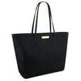 thumbnail image 3 of Montana West Women's Nylon Solid Print Tote Shoulder Handbag, Pure Black, 3 of 7