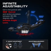 كرسي ألعاب مريح RESPAWN 110 Pro مع مسند للقدمين للبالغين - كرسي ألعاب مكتبي مريح مع دعم أسفل الظهر ومسند للرأس، كراسي ألعاب فيديو على طراز السباق للاعبي الكمبيوتر - أزرق