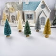 thumbnail image 2 of 45 PCS Artificial Mini Christmas Trees  Bottle Brush Trees Christmas Village Trees with Wood Base  Small Sisal Tree for Tabletop Christmas Decor Holiday Winter Christmas Table Decorations, 2 of 6
