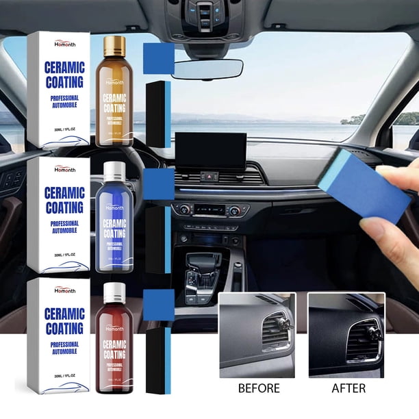 Agente de Restauración para Plástico de Coche en Cera | Restaurador para Interior y Exterior de Autos | Protección Anti-Envejecimiento para Superficies de Goma y Cuero | Líquido 30ml | Incluye