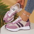 thumbnail image 6 of Womens Tennis Shoes Retro Splice Suede Trainer Althetic Shoes Casual Antislip Sneakers Lace up Running Shoes Light Purple Size 7.5, 6 of 9