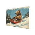 thumbnail image 2 of 8x12 inch Canvas Frameless Picture Bear Skiing,Man Cave,Zoo,Bedroom Wall Decor Paintings On Canvas,For Bear & Skiing Enthusiast Gift,Funny Skiing Bear Art Poster Prints,For Cafe,Man Cave,Bar, 2 of 6