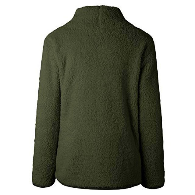 Women Solid Color Zippers Turtleneck Sweatshirt Pullover Tops Warm Blouse Winter