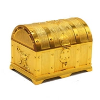 Pirate Treasure Chest Box Gem Jewelry Trinket Keepsake Coin Cash Storage for Case Kids Toys Gifts Antique Party Favors D
