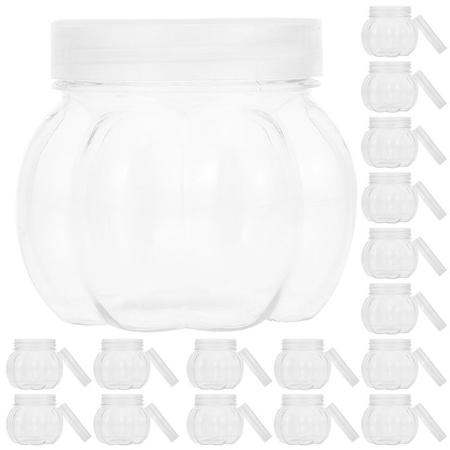 EIMELI 20 Pcs Pots à Bonbons Transparents en Forme de Citrouille Pot à Biscuits Conteneur de Rangement pour Bonbons d'Halloween