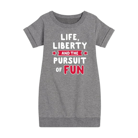 Instant Message - Life Liberty And The Pursuit Of Fun - Toddler & Youth Girls Fleece Dress