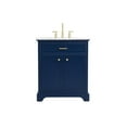 thumbnail image 3 of Elegant Decor Americana 30" Solid Wood and Metal Single Bathroom Vanity in Blue, 3 of 8