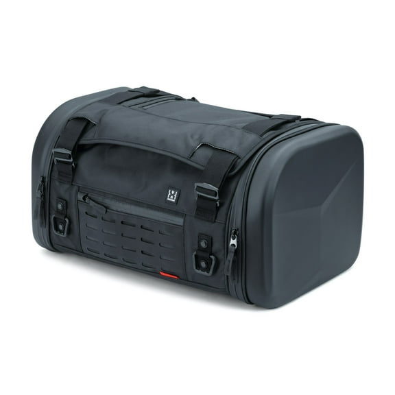 Kuryakyn 5221 XKursion XS Steward Motorcycle Travel Luggage: Weather Resistant Roll Bag with Sissy Bar Straps, Black