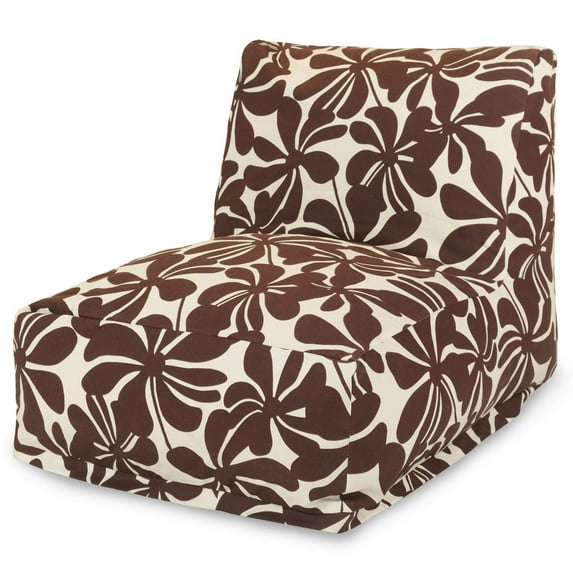 Majestic Home Goods Indoor Outdoor Chocolate Plantation Chair Lounger Bean Bag 36 in L x 27 in W x 24 in H
