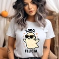 thumbnail image 2 of Booo Felicia Shirt | Funny Ghost Graphic Tee | Unisex Casual T-Shirt, Dark Heather, Size 3XL, 2 of 6