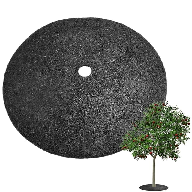 Tree Mulch Ring Cover Non Woven Plant Protector Mat for Outdoor Plant Landscaping Gardening Ground Protection 1 Pc