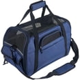 thumbnail image 1 of Bolsa de transporte al aire libre para gatos perros comodidad bolsa de viaje aprobada por aerolínea bolsa lateral suave para mascotas 43*23*29cm azul-azul- oso de fresa Electrónica, 1 of 5