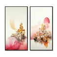 thumbnail image 2 of Designart "Retro Illustration of Oriental Boho City V" Modern Geometric Framed Wall Art Set Of 2 - Modern Pink Framed Wall Art Set Of 2, 2 of 6