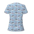 thumbnail image 3 of Uemuo Rainbow Dinosaur Drawing Women's Deep V-Neck Low Cut Tops - Casual Loose Fit with Stainless Steel Loop, Soft, Breathable, Perfect for Office, Travel, and Daily Wear-Medium, 3 of 5
