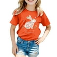 thumbnail image 3 of Toddler Girl Shirts 5t Crewneck Cartoon Bunny Print Pullover Tops Fashion Loose Children's Clothing,Orange,130, 3 of 4