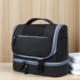 thumbnail image 5 of Hanging Travel Toiletry Bag, Waterproof Cosmetic Makeup Organizer with Dual-Layer Design, 9.8 x 8.3 x 5.1 in / 25 x 21 x 13 cm Large Capacity Bag for Women and Men, Black, 5 of 8