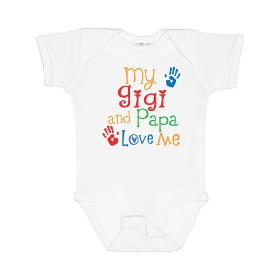 Inktastic Gigi and Papa Love Me Grandkids Boys or Girls Baby Bodysuit
