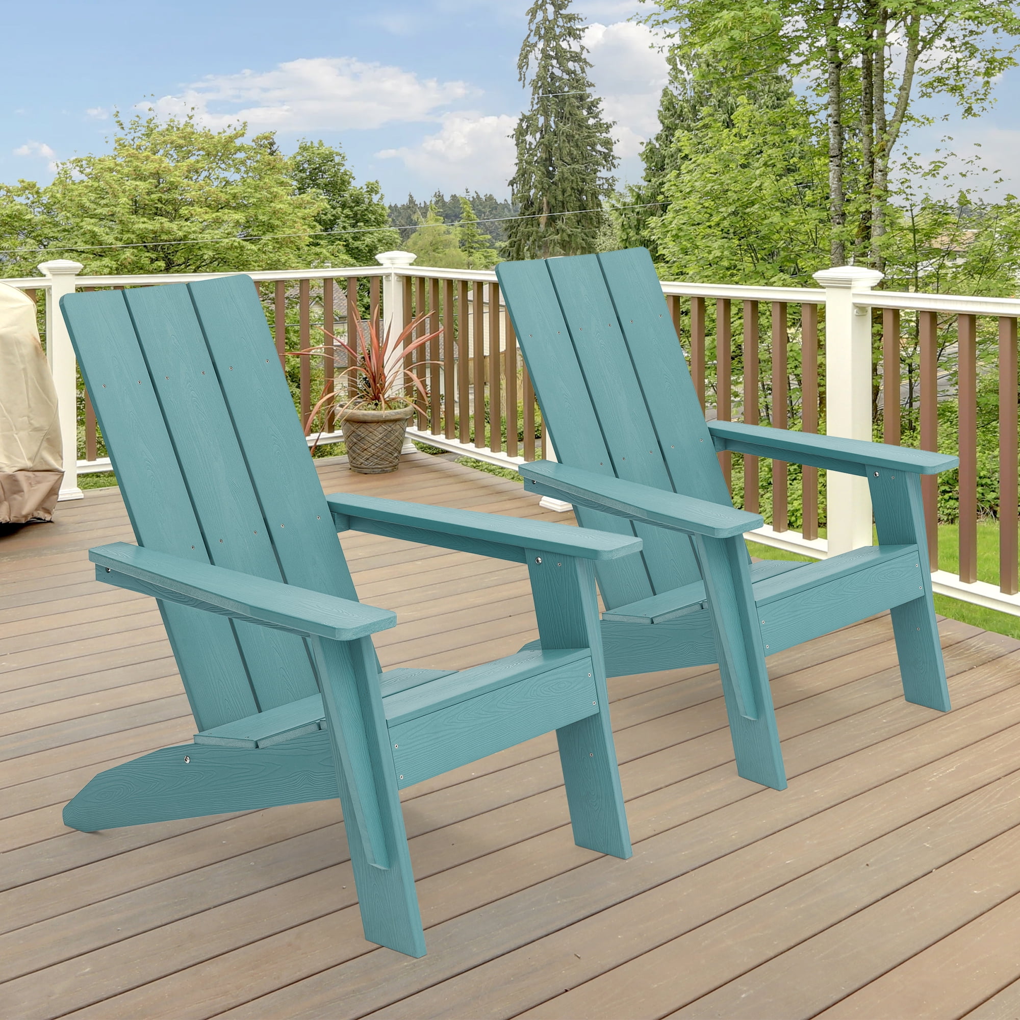 CHYVARY 2 Peaks Outdoor Patio Adirondack Chairs Plastic Weather