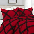 thumbnail image 2 of D.N.G. BEDDINGS 3 Piece Luxury Two Tone Diamond Ruffle Pattern Comforter Set Premium Super Soft, All Season 800 Thread Count, 100% Egyptian Cotton, Oversized Super King Size Black/Red Solid Color, 2 of 4