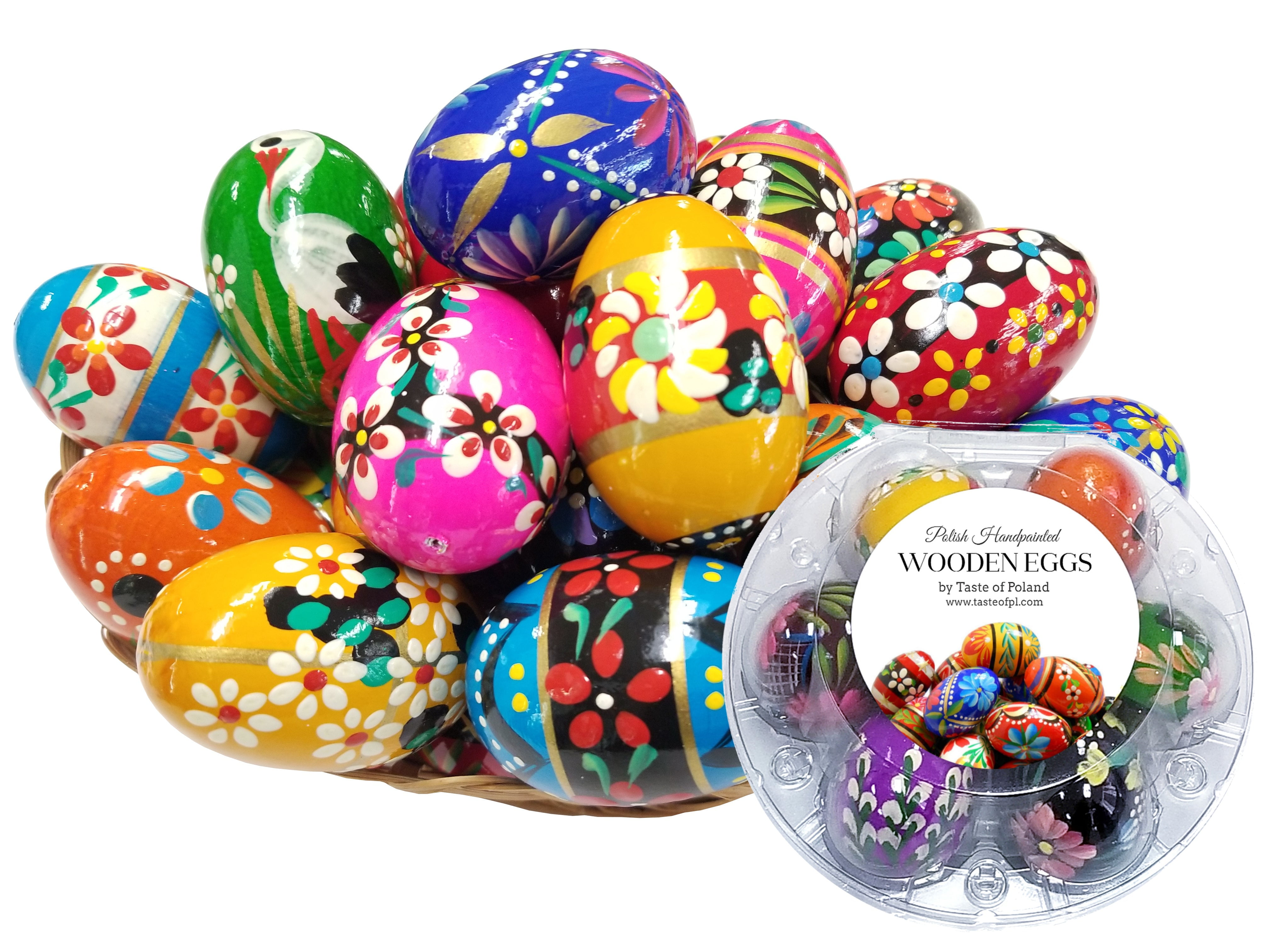 Set of 7 Polish Slavic Easter Handpainted Wooden Eggs, (2.5" L) Pisanki in  Protective Box - Walmart.com