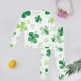 thumbnail image 2 of Xmyrz Toddler Girls Pajama Sets Trendy Long Sleeve Pants Set Printed Relaxed St. Patrick'S Day Pj Set Sleepwear Outfit, 2 of 4