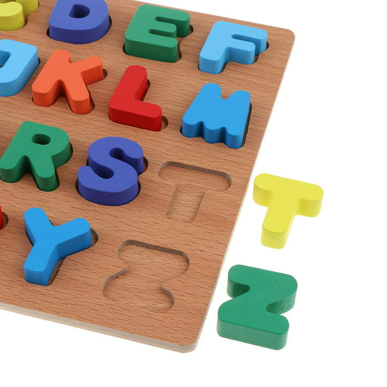 Kid colored alphabet, playful geometric letters, puzzles quests
