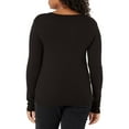 thumbnail image 2 of Splendid Women's 1X1 Rib Long-Sleeve Crew T-Shirt Top, Black, XX-Large, 2 of 10