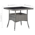 thumbnail image 4 of vidaXL 3 Piece Garden Dining Set Grey Poly Rattan and Acacia Wood, 4 of 5