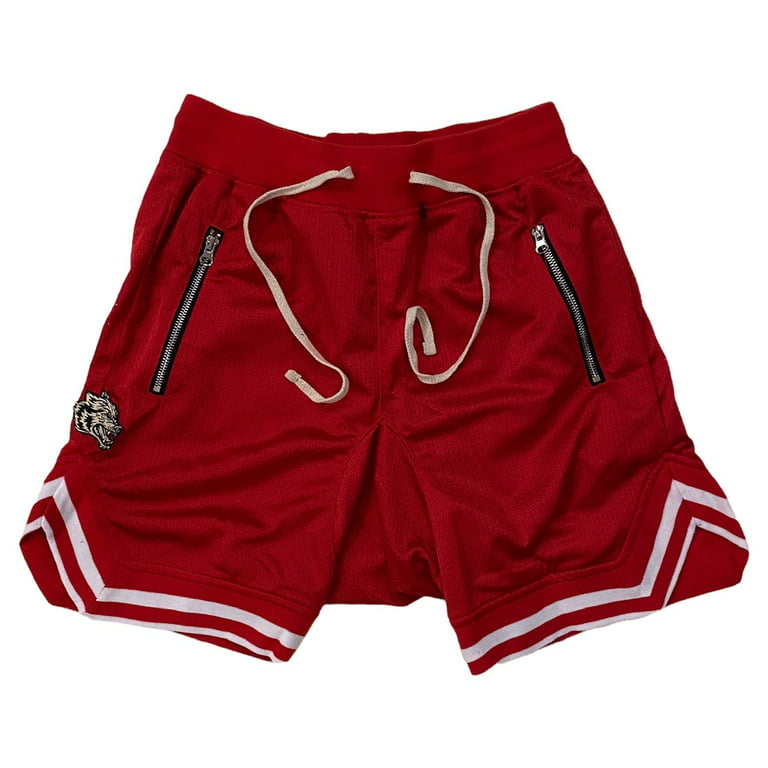 Darc Sport Men's Wolves Club Court Shorts (X-Large, Red)