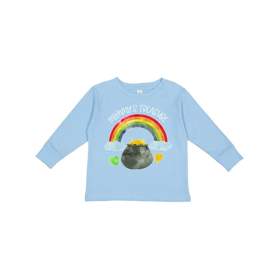Inktastic Mommy's Treasure St. Patrick's Day Rainbow and Gold Boys or Girls Long Sleeve Toddler T-Shirt