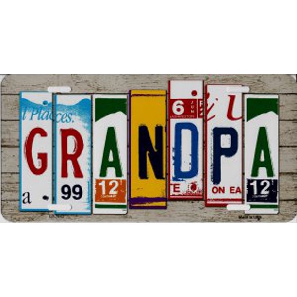 Grandpa Cut Style Metal License Plate