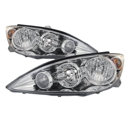 Toyota Camry Right Headlight - 2005-2006 Toyota Camry LE/XLE (USA Built) Headlights Set Driver Left Right Passenger Headlamps Pair Assembly TO2502155 & TO2503155
