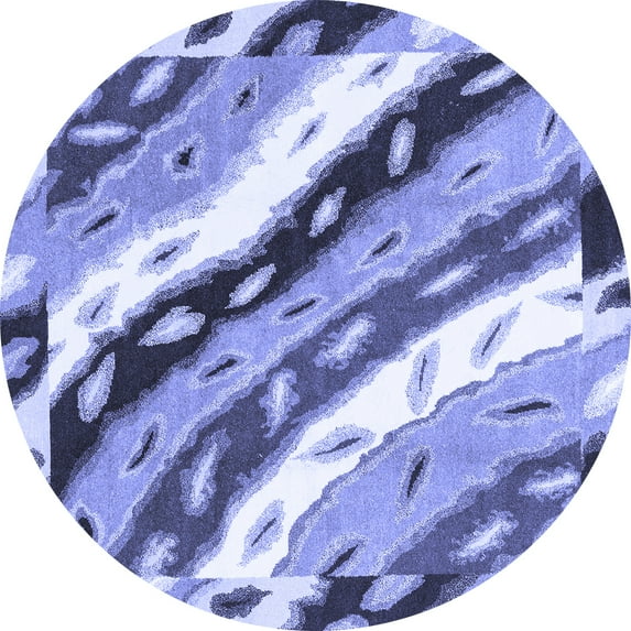 Ahgly Company Indoor Round Animal Blue Modern Area Rugs, 7' Round