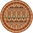 thumbnail image 1 of Unique Loom Tapis Design de Bordure Edinburgh 8' x 8' Rond Rouge/noir, 1 of 2