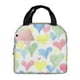 thumbnail image 1 of Easygdp Hand Drawn Colored Hearts Bolsa Térmica Premium - Tela Oxford Impermeable, Gran Capacidad, Bolsillo Frontal, Unisex para Trabajo, Escuela, Actividades al Aire Libre y Picnics, 1 of 8