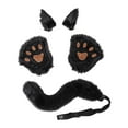 thumbnail image 1 of Conjunto de accesorios de disfraz de zorro esponjoso, diadema con orejas de animales, guantes de zorro para Halloween, Co, disfraz de negro Colco Traje de juego de cosplay, 1 of 7