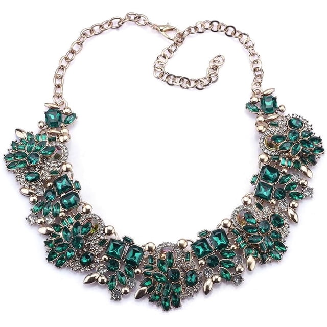 Collier Bavoir Déclaration Collier en Verre Coloré Collier Ras du Cou en Cristal pour Femmes Accessoires de Mode